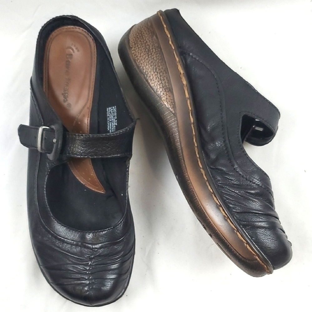 BareTraps Porsha‎ Black Leather Mary-Jane Mule
